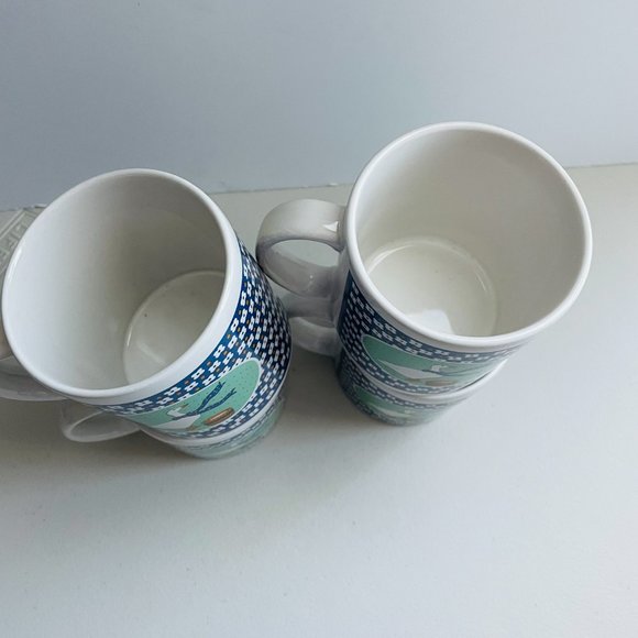 Vintage Blue Ribbon Goose Cottage/Farm House Coffee Mugs 11oz Set of 4 - Picture 7 of 8